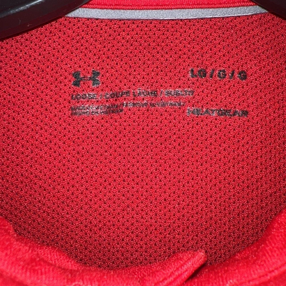 Under Armour St. John's University Shirt Mens Sz L Red Polo Red Storm 1870 Patch